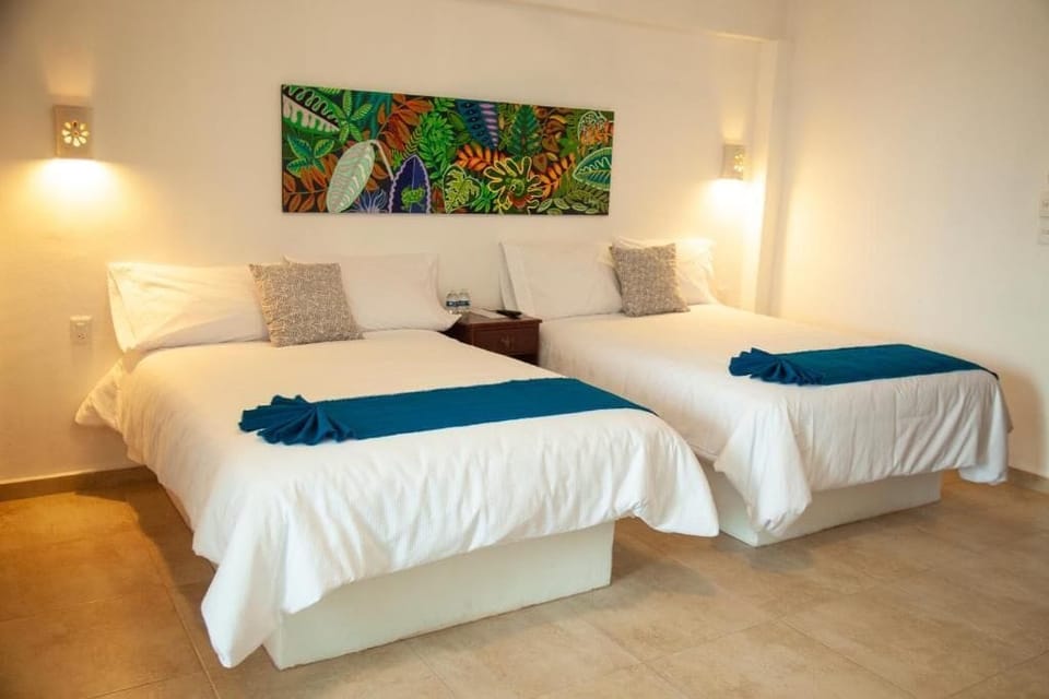 Double Room, 2 Double Beds | Individually decorated, individually furnished, laptop workspace