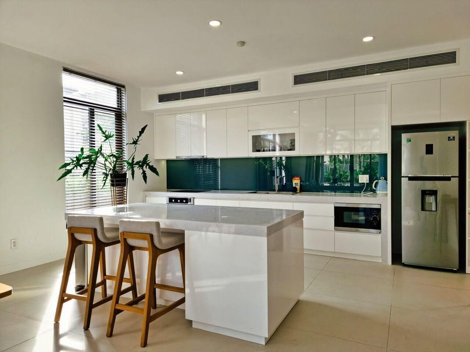 4-Bedroom Premier Pool Villa | Private kitchen | Full-size fridge, microwave, oven, stovetop