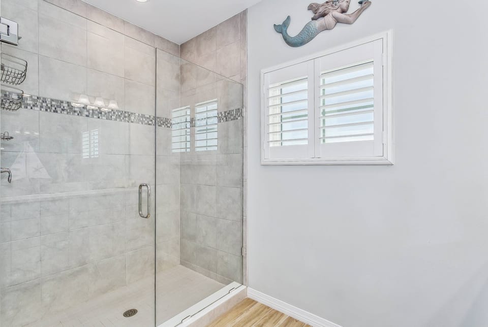 Large walk-in master shower