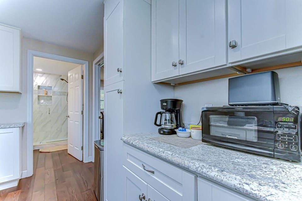 Start your day with coffee, toast, or a quick bite at the dedicated breakfast bar setup.