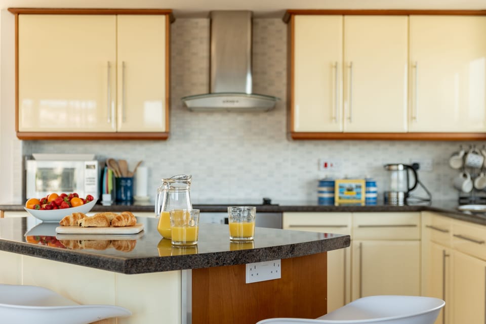 Open plan kitchen with island