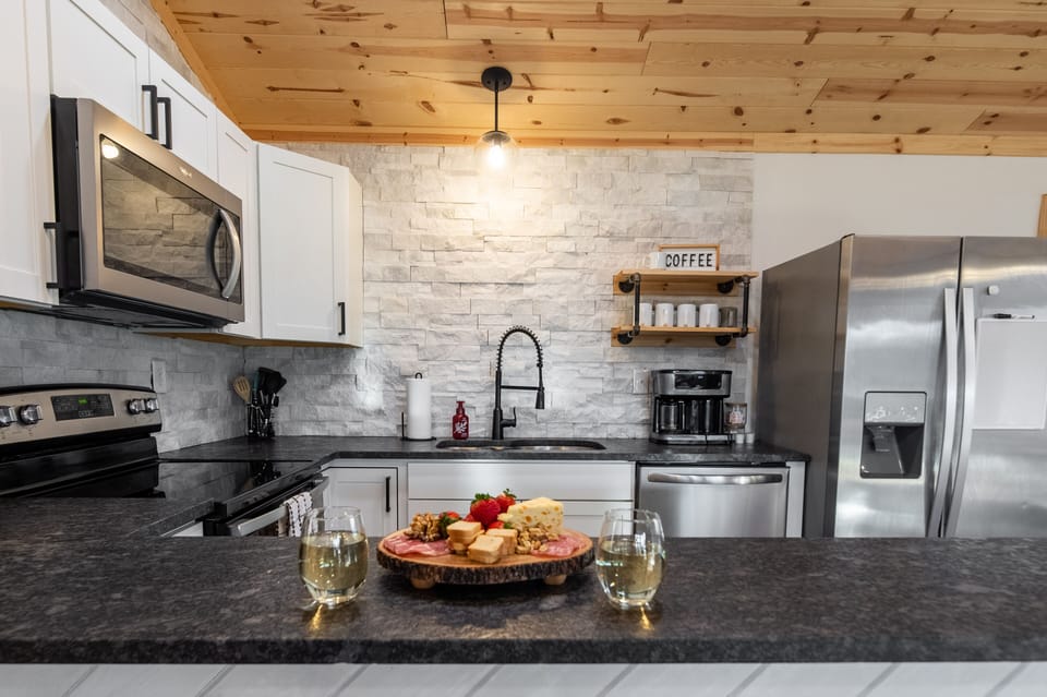 Kitchen with updated appliances.