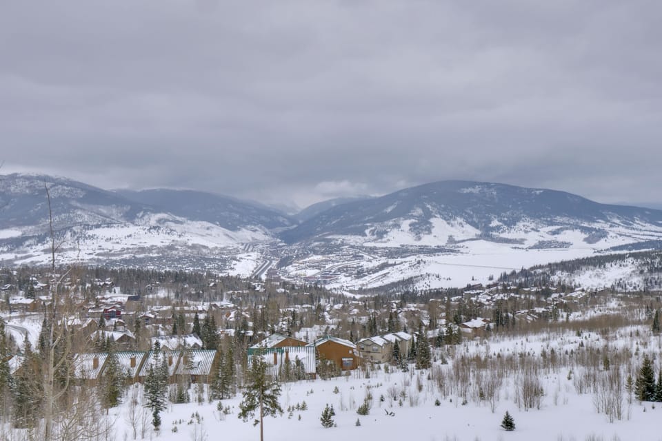 Snowy Mountain View from the Upper Deck