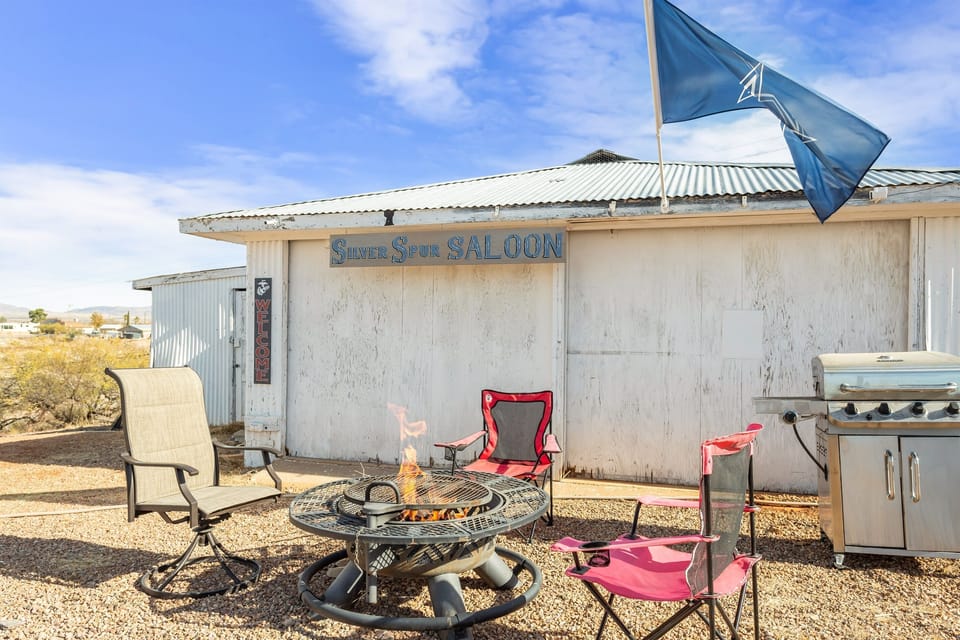 Our on-site Silver Spur Saloon - enjoy the firepit and BBQ