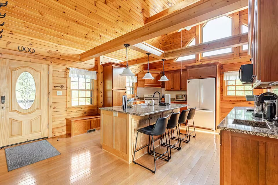 Our spacious & well stocked kitchen. From cookie sheets to a crock pot!