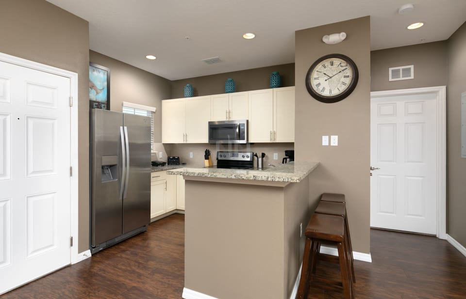 Wide view of the beautiful and cozy living and dining rooms.
