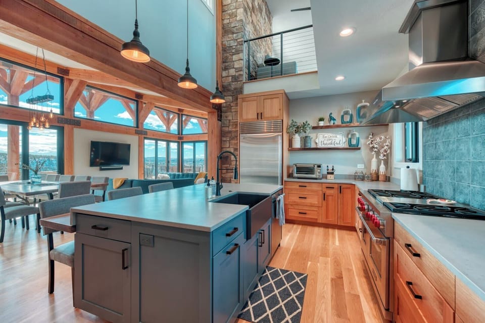 Enjoy cooking and entertaining in this spacious open-plan kitchen and living area.