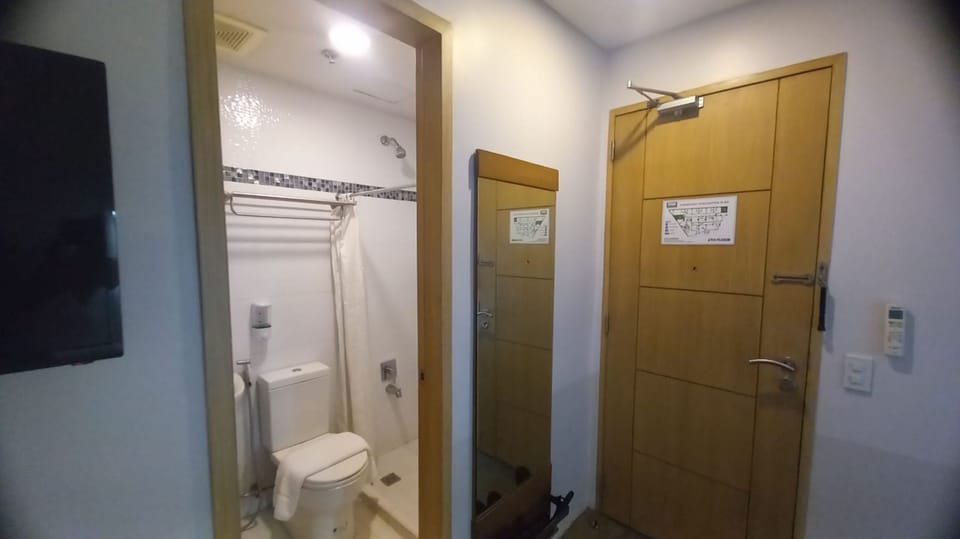 Deluxe Double Room Single Use | Bathroom | Shower, rainfall showerhead, towels, toilet paper