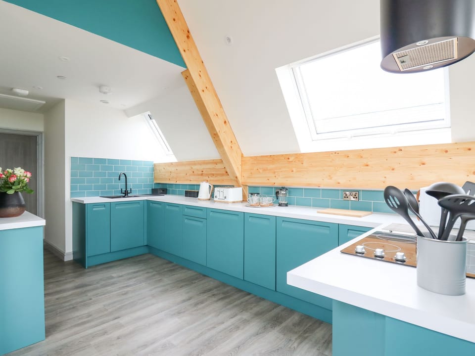 Fridge, dishwasher, electric kettle, toaster