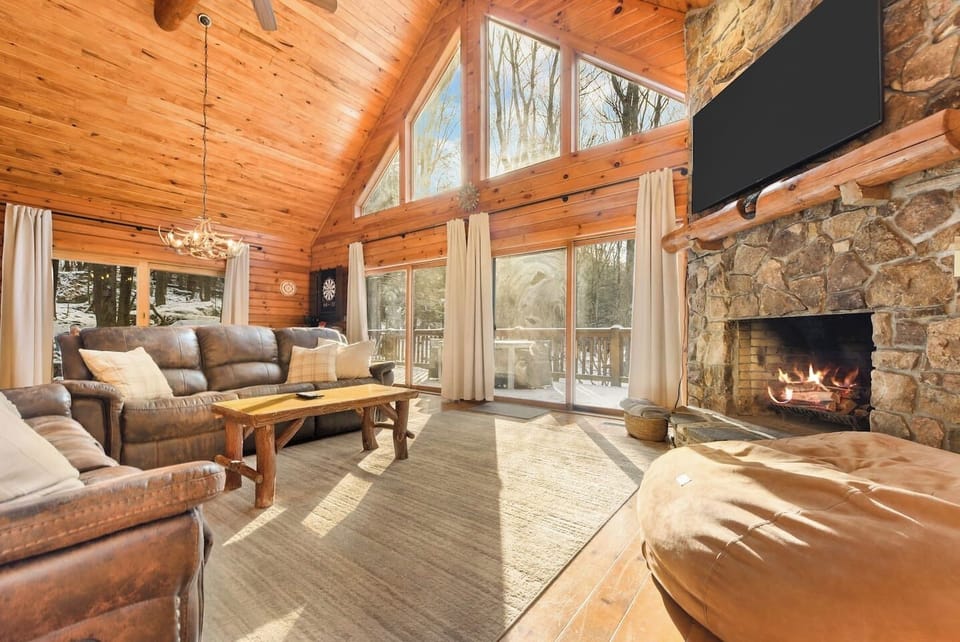 Enjoy time by the fire in a giant bean bag for the entire family.