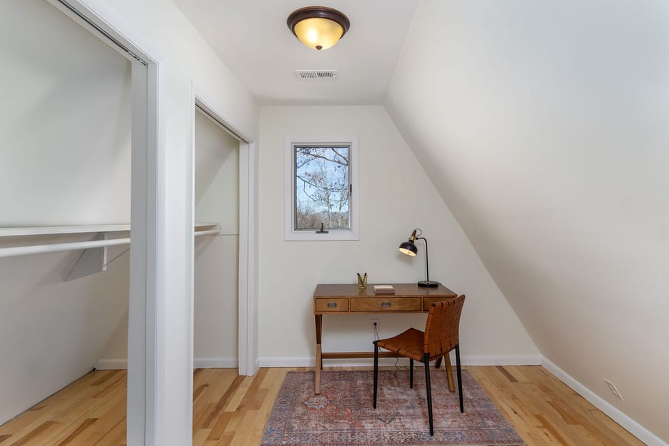 Private office space and closet. Close the door to get some work done.