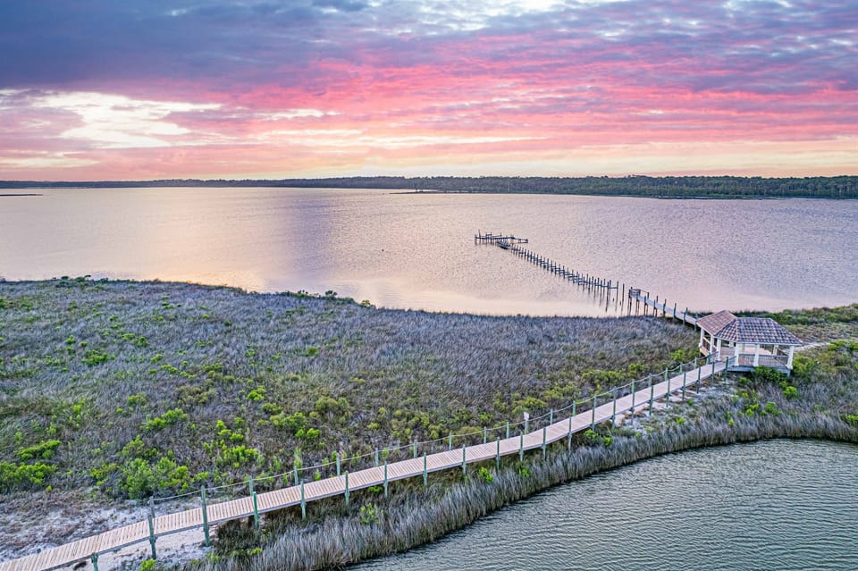 Explore the beautiful fishing pier overlooking the lagoon!