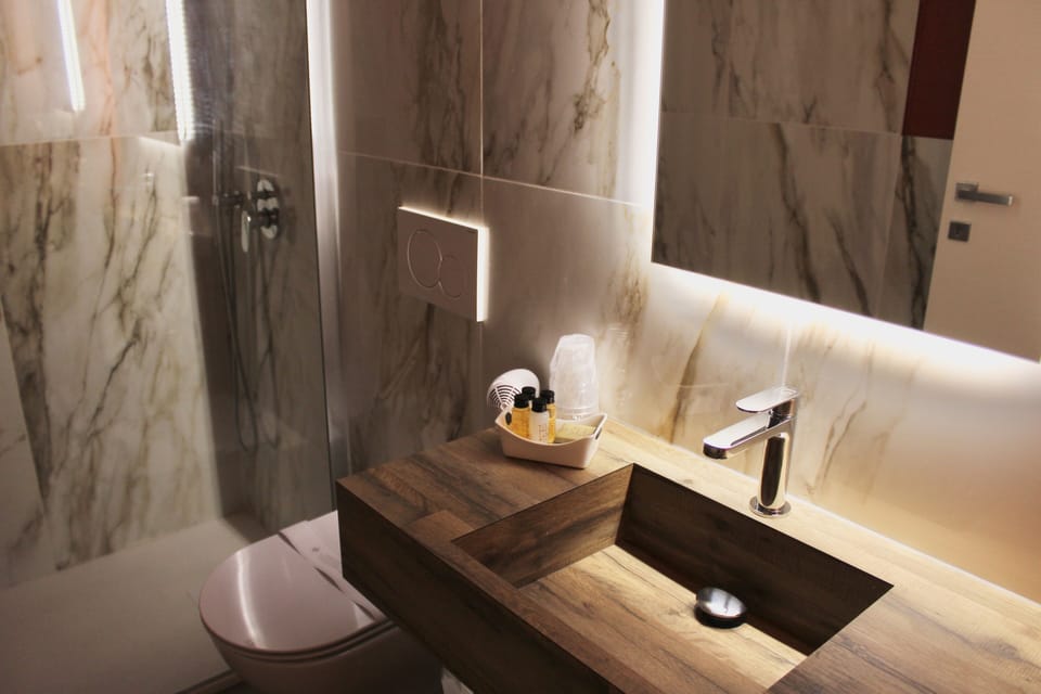 Shower, rainfall showerhead, hair dryer, bidet