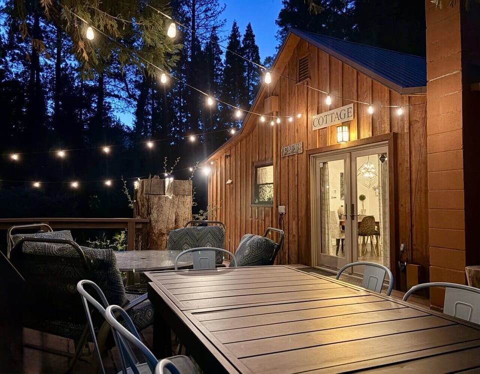 Nestled on 10 wooded acres with over ¼ mile of direct access to Gold Run Creek, the Cottage offers a whole-house generator, fast WiFi, and room to relax indoors and out.