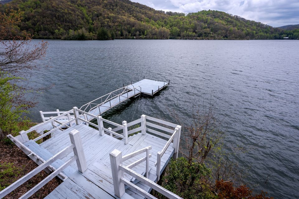 Steps going down to private dock