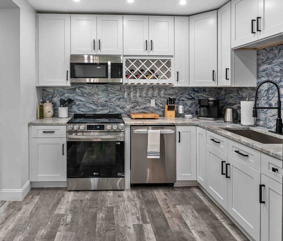 Kitchen with wine rack