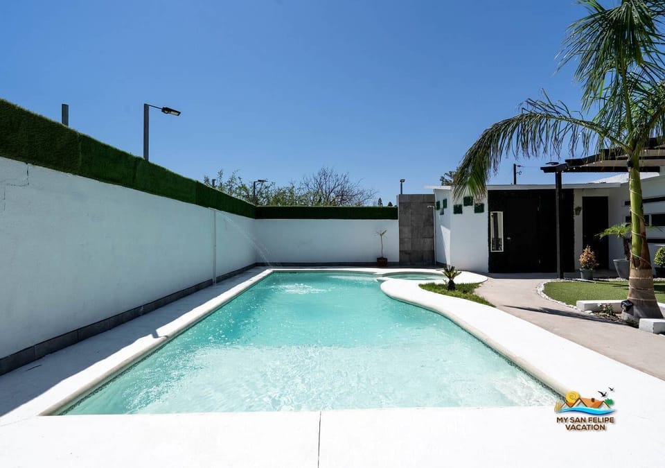Cool off any time of day at Casa Ashley in downtown San Felipe Baja California Mexico — this rental features a private swimming pool just steps from your door.
