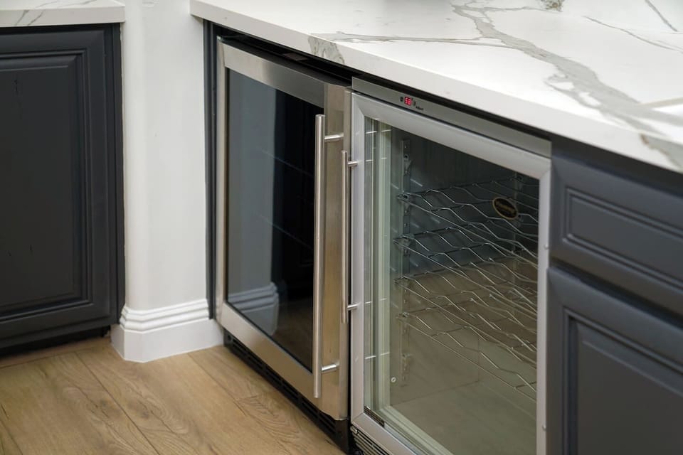Dual wine and beverage coolers for your personal use during your stay.
