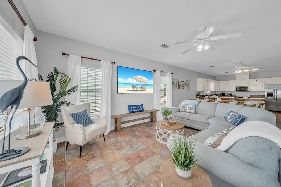 West side living room, queen sleeper sofa, 4k tv