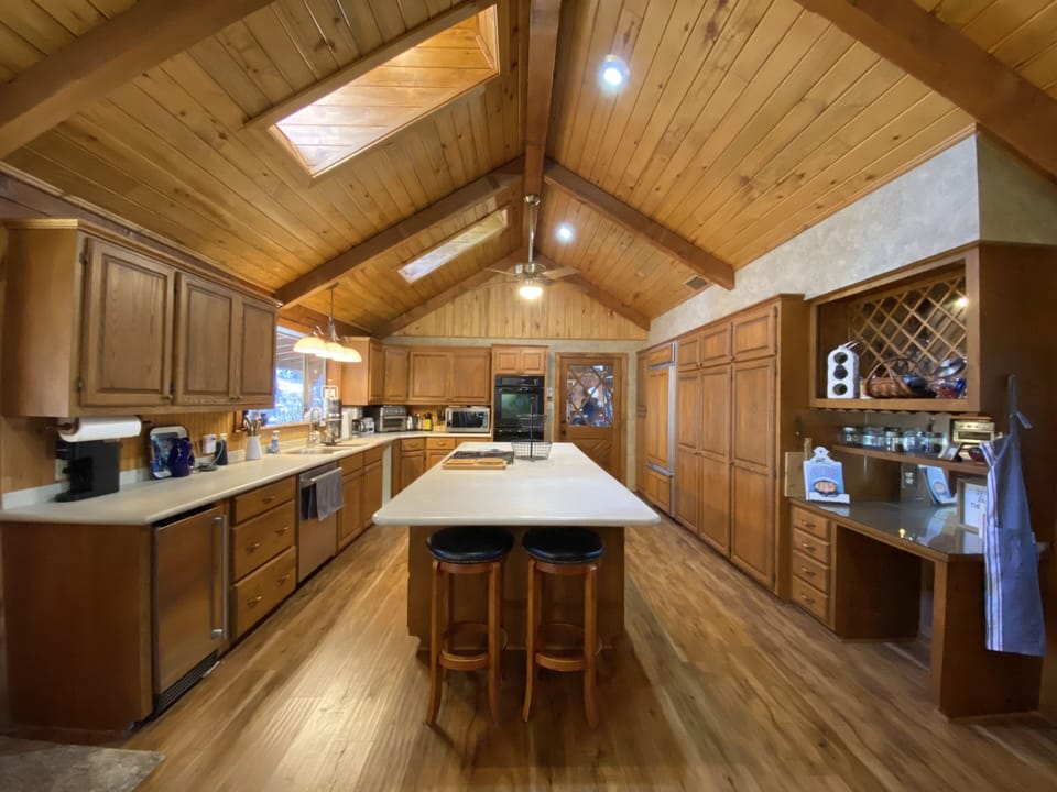 Expansive kitchen with huge island