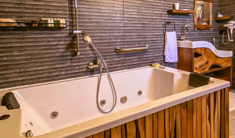Premium Suite | Bathroom | Eco-friendly toiletries, hair dryer, bathrobes, slippers