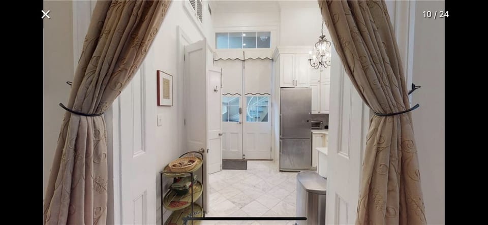 View from living/dining to front door.