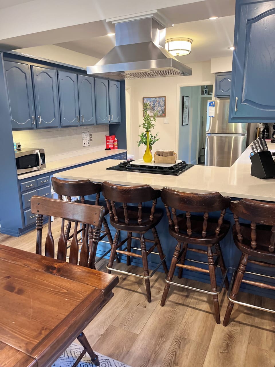 View of kitchen from dining room