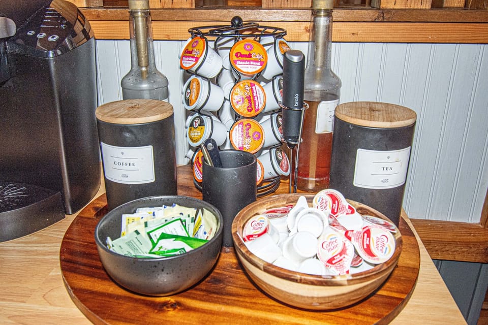 Fully stocked coffee bar...because you need some caffeine to start the day!