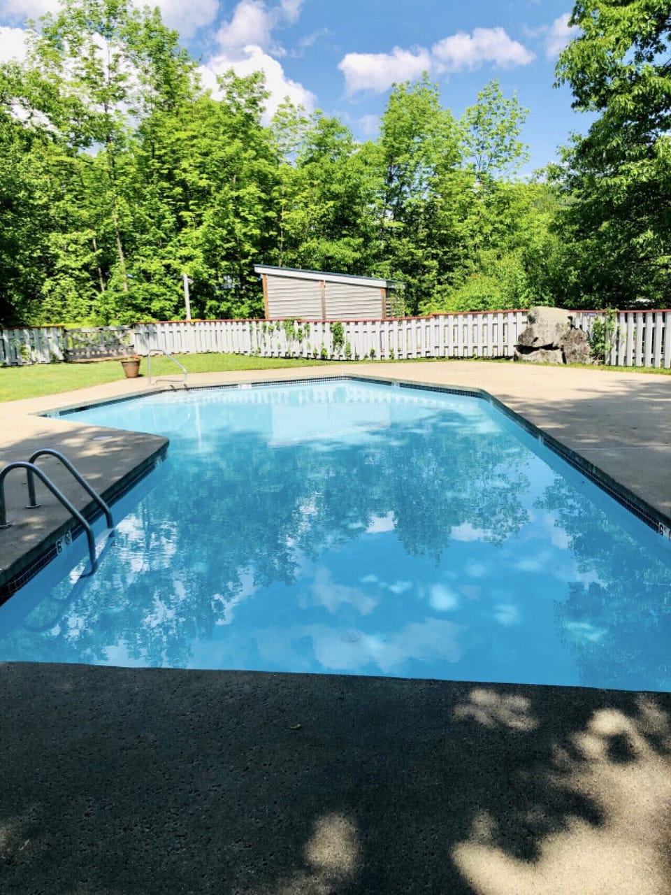 Relax by our seasonal heated outdoor pool