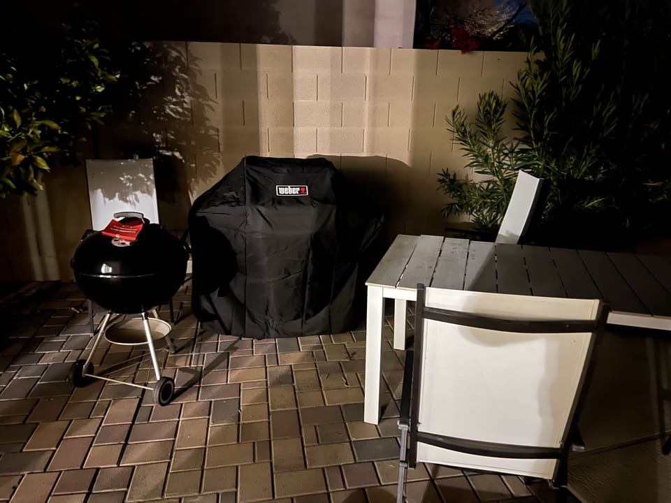 Gas Built-In and Charcoal ( if you prefer) grills