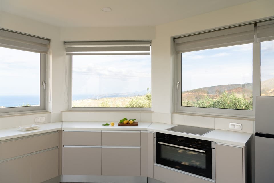 Fully equipped outdoor kitchen next to the outdoor dining area.