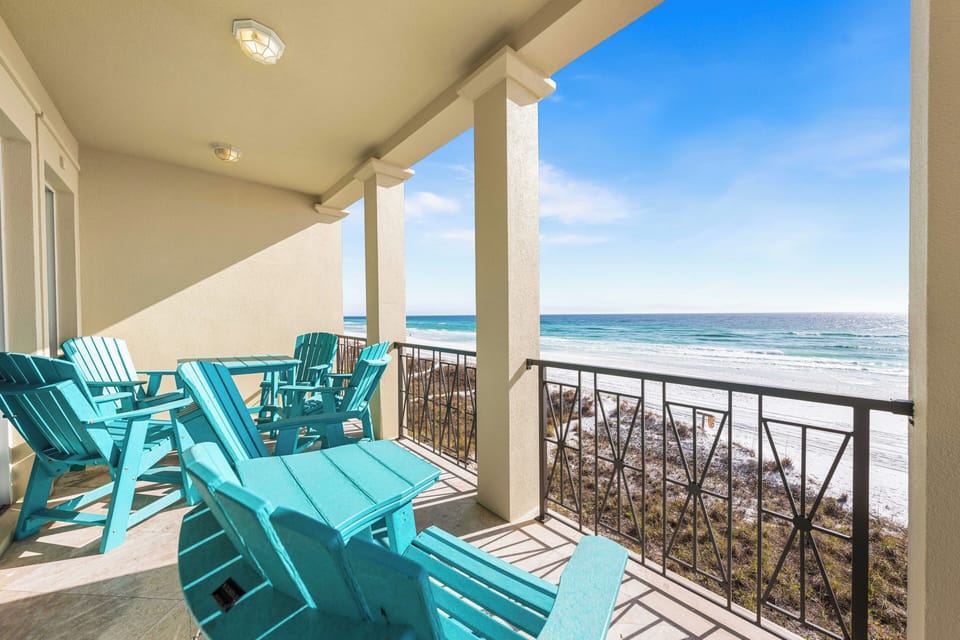 First Floor Bedroom Balcony Splash Pool that can be Heated.   Perfect for a Sunset Martini!