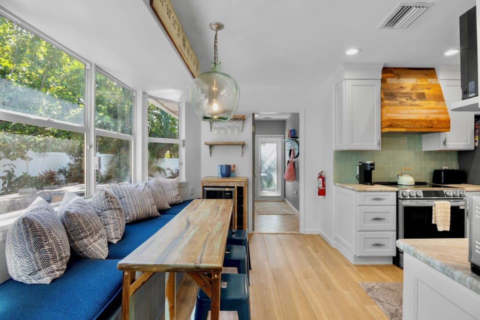 Open-concept kitchen and dining area