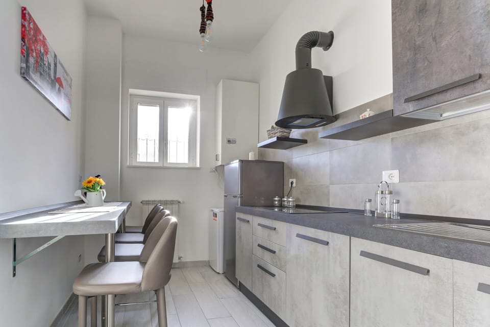 Mini-fridge, microwave, stovetop, espresso maker