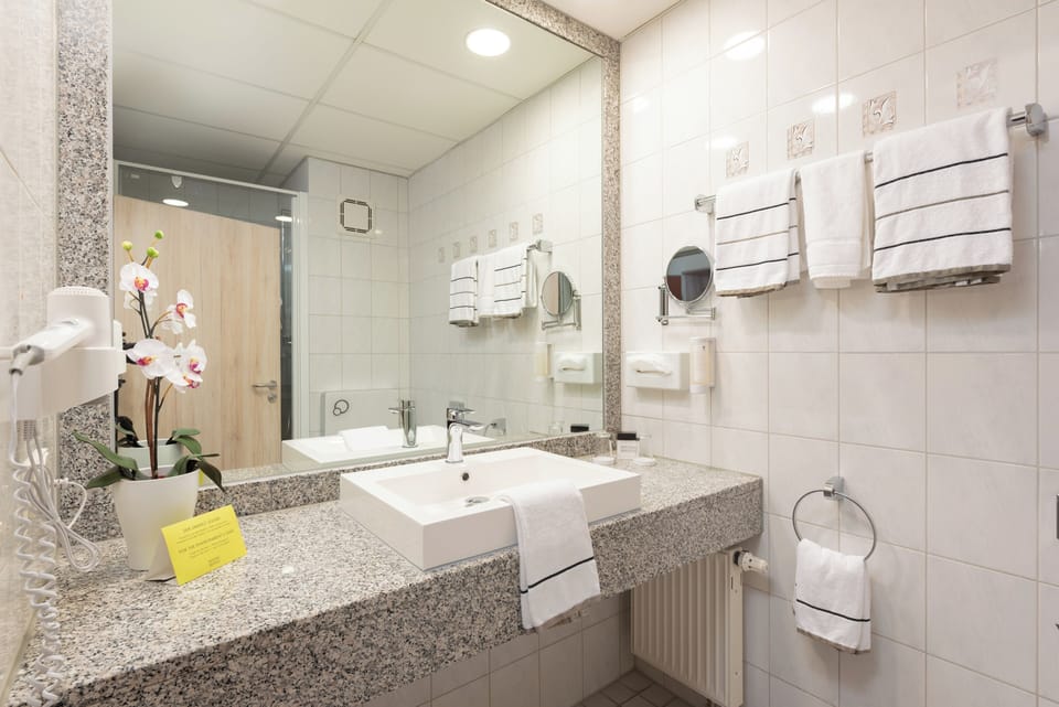 Comfort Twin Room | Bathroom | Shower, free toiletries, hair dryer, slippers