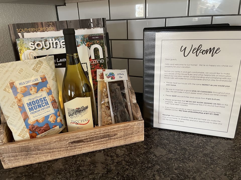 Welcome goodies and home manual for all info you need during your stay.