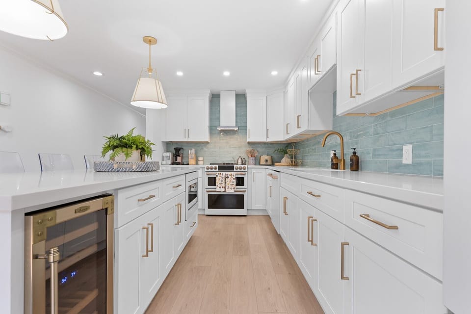 Wine fridge and gas range
