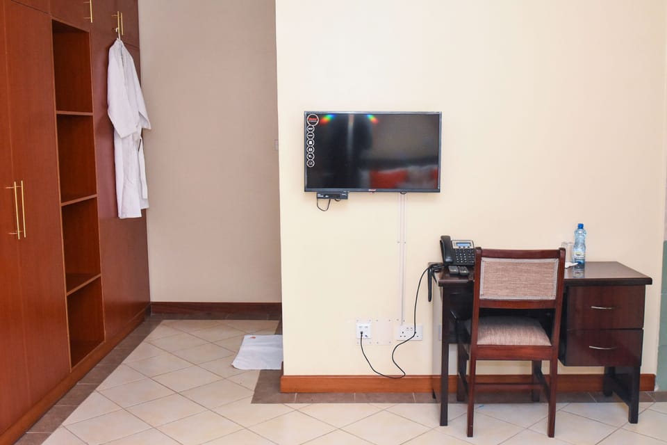 Desk, free WiFi, bed sheets
