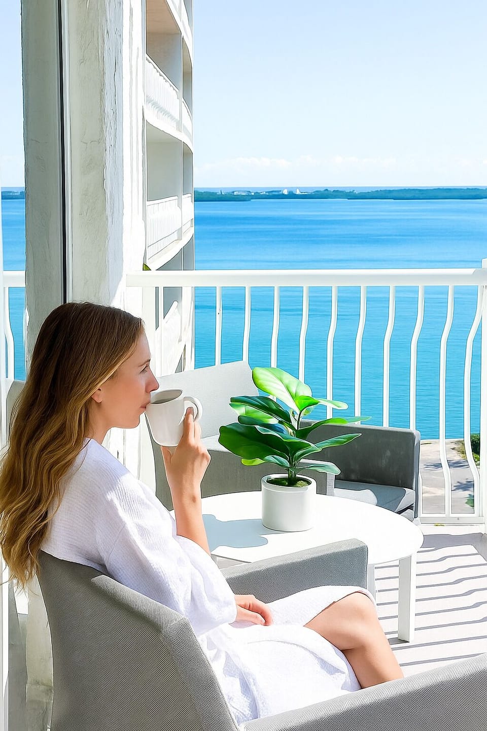 Morning coffee with a Brickell view—yes, please!