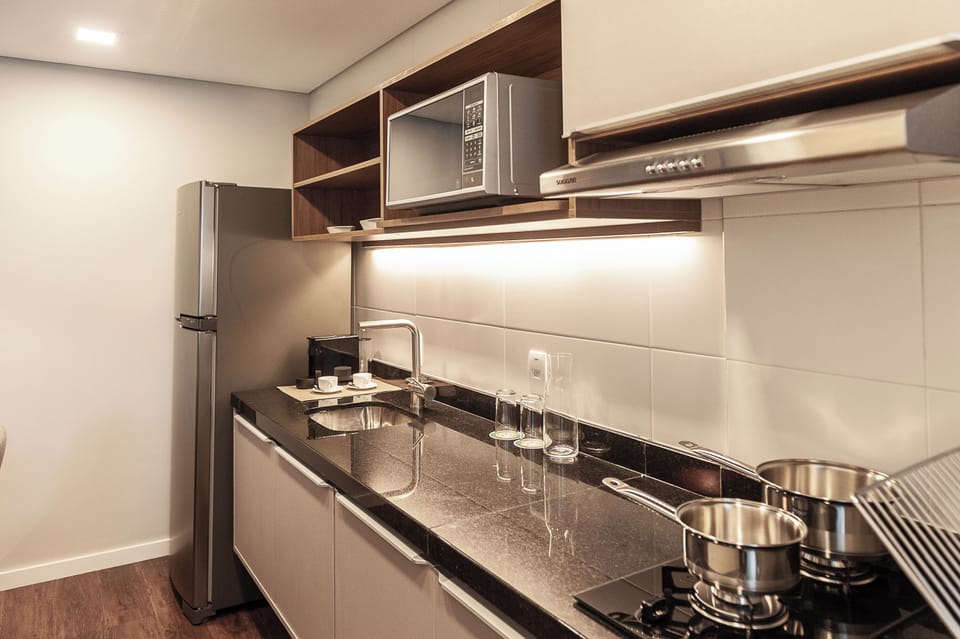 Minibar, desk, laptop workspace, soundproofing