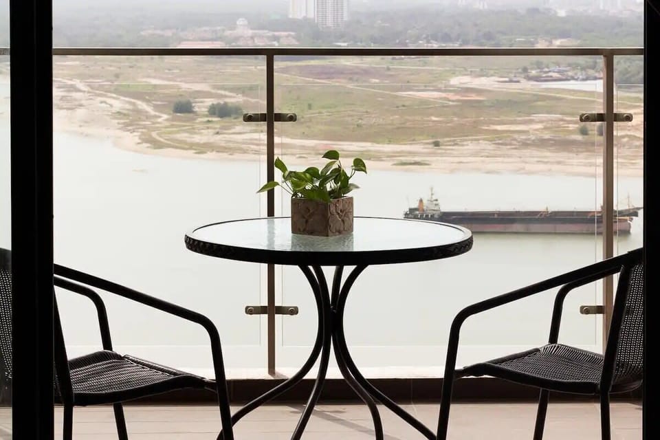 Surrounded by the sea view.