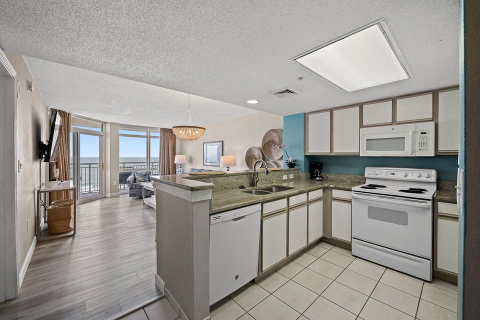 A fully stocked kitchen makes meal preparation a breeze.