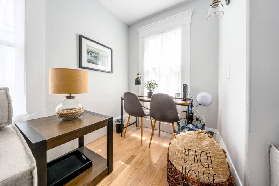 A dedicated workspace in your living room for focused productivity and comfort.