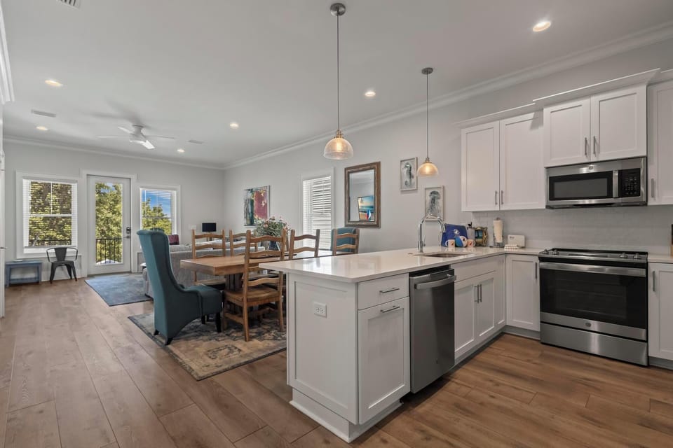 Kitchen and living area