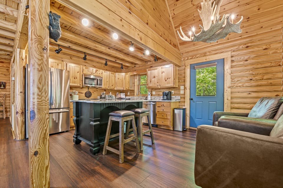 Fully equipped kitchen and sitting area 