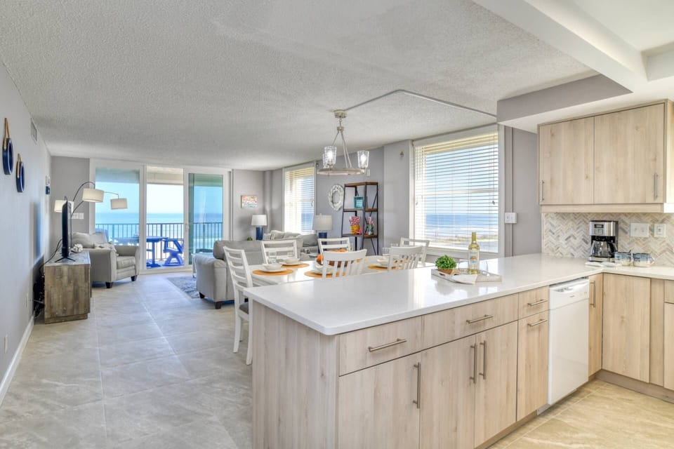 The open floor plan keeps everyone connected.