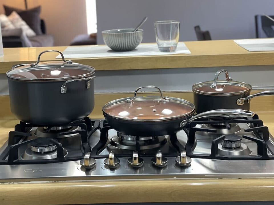 Pots & Pans to compliment your extended stay and cooking needs.