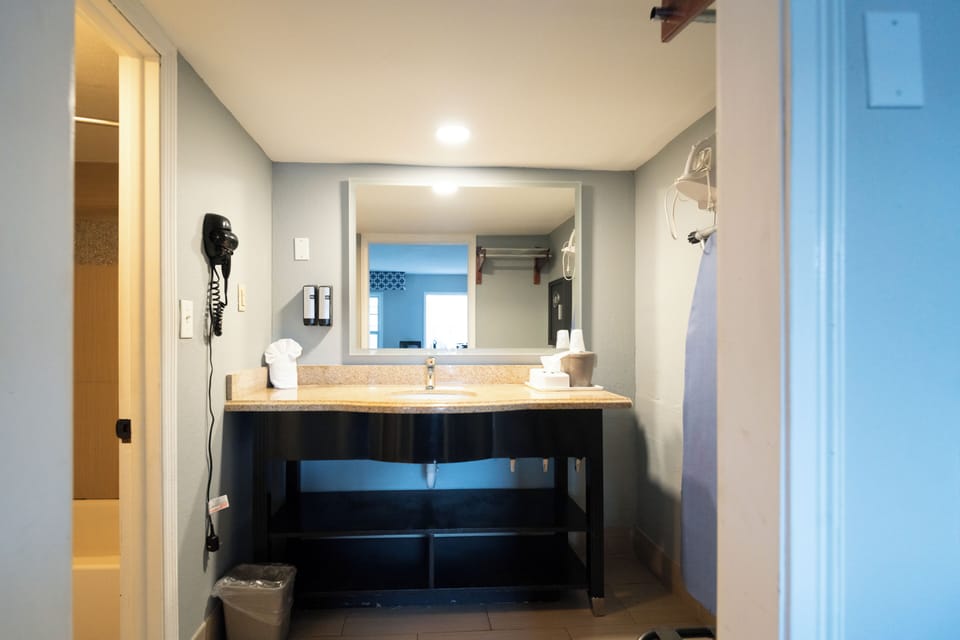 Standard Room, 1 King Bed, Non Smoking | Bathroom | Bathtub, hair dryer, towels