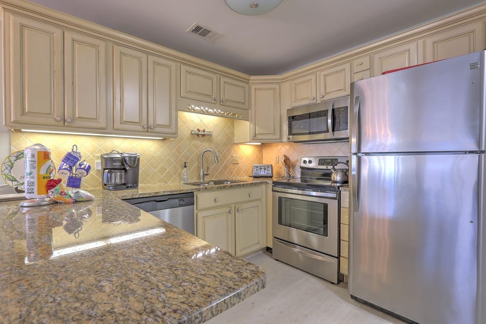 Modern and clean kitchen with everything needed to prepare your own meals.
