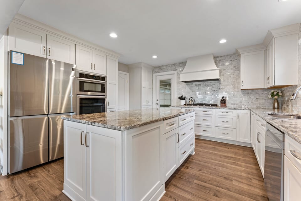 Fully stocked kitchen to prep all your group meals with two large islands.